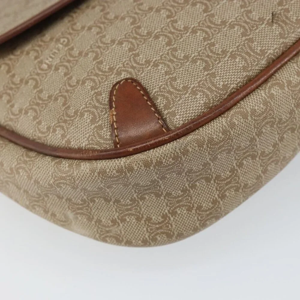 Authentic CELINE Macadam Canvas Shoulder Bag PVC Beige Gold - Picture 3 of 16